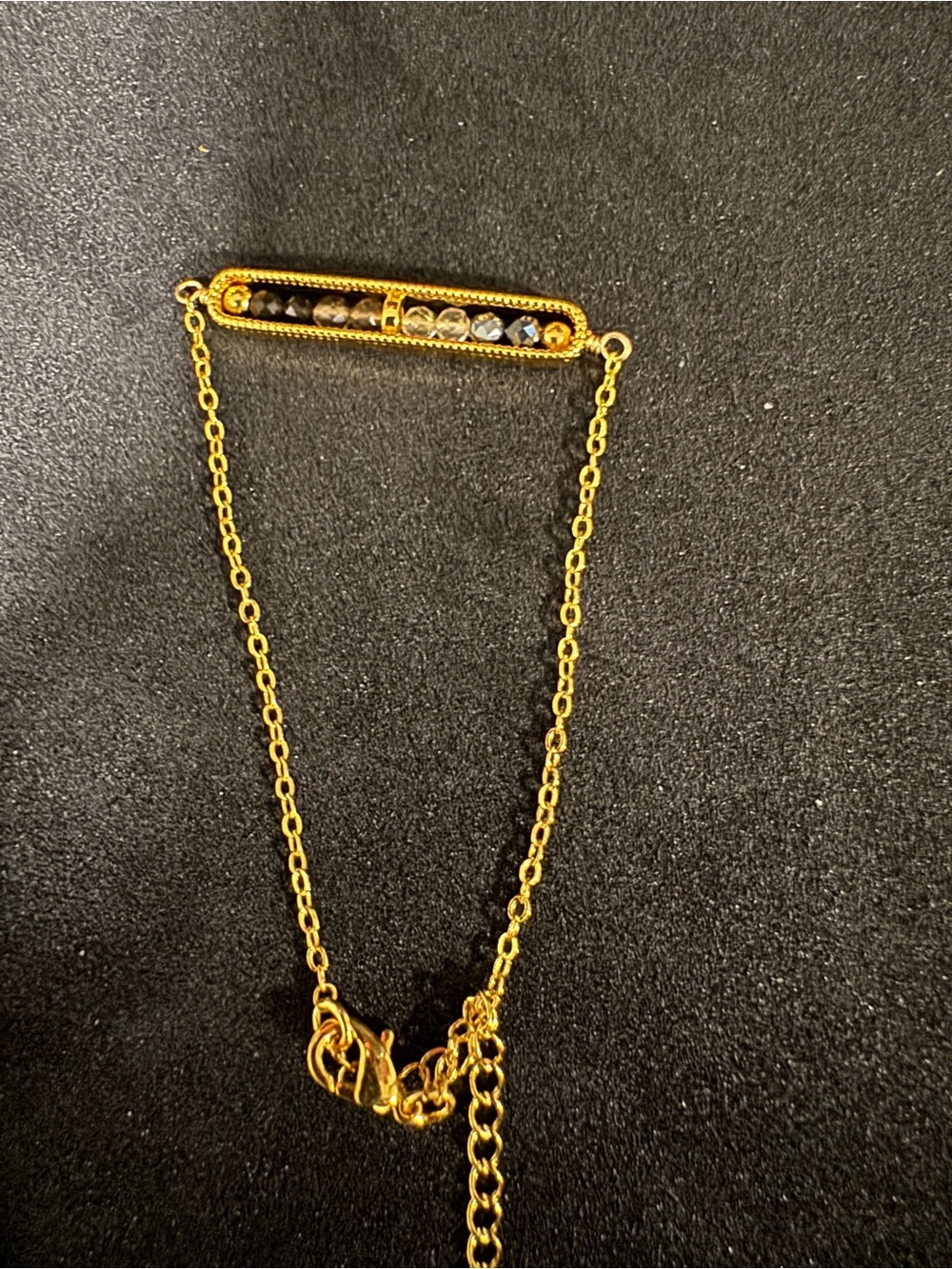 Gold Bar Bead Accent bracelet - Elegant Gold Tone Women’s Jewelry